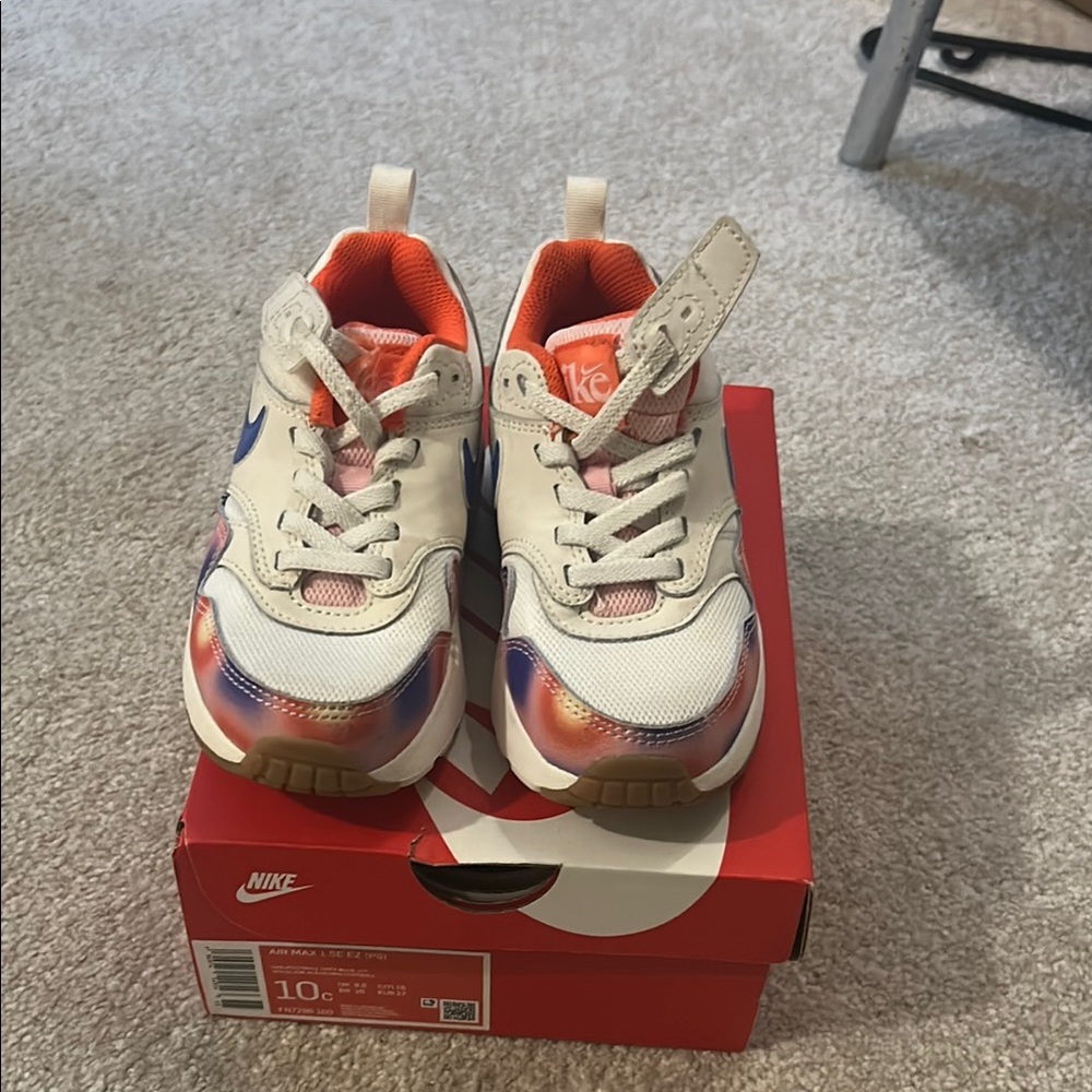 Nike Kids' White and Orange Sneakers